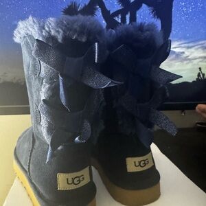 UGG Navy Blue Ankle Boots with Glitter Bows